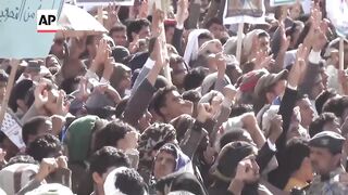 Thousands protest in Yemen in support of Palestinians in Gaza.