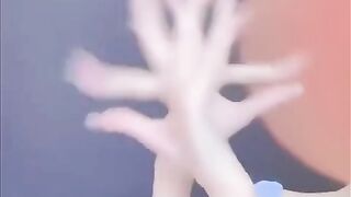 This woman’s hand dancing.