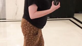 "What happened to your shoe?" Immediately demonstrates with other shoe