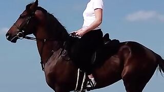 Check out the style of both the girl and the horse. Watch the full video