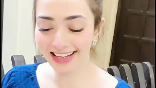 Nawal saeed enjoying ice cream
