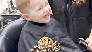 Cute baby laughing