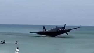 The pilot saved the aircraft from being destroyed with great difficulty and landed it in the sea