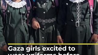 Gaza  excited to wear uniforms before attending classes _ AJ #shorts.