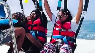 Scenes of both  flying on their hair