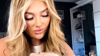 Nice blonde doing makeup