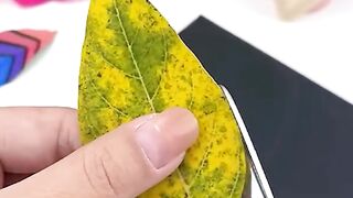 Unbe-leaf-able art pieces made from leaves_ -- - BeePaintings
