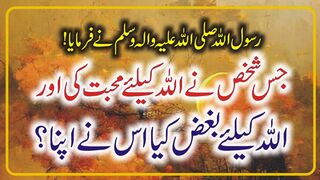 Rasul Allah (S.A.W) Ny Farmaya Jis Shahks Nay Allah K Liye Mohabbat Ki  Info Real