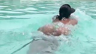 girl in swimming pool