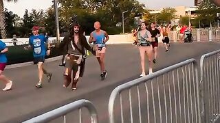 Jack Sparrow is jogging
