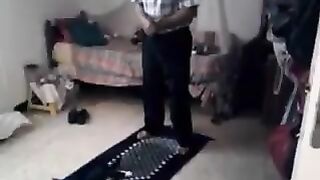 قط يلعب مع صاحبه أثناء الصلات