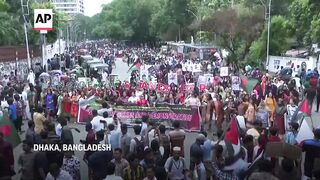 Activists in Bangladesh march through universities to demand end to Israel-Gaza war