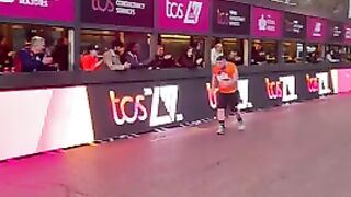 London Marathon 2023 final finisher cheered across the finish line