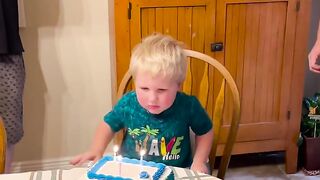 Maybe maybe maybe  Maybe he can blow out at least one candle.
