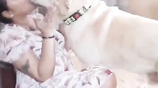Lucky Dog Kiss lady