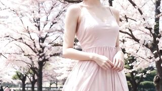 Walking the spring streets in pink harmony