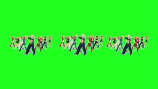 Dancing animation along with the green screen