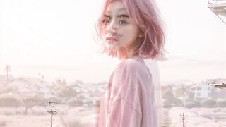 Breathing in a field of pink under a sunset sky