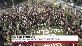 Tel Aviv protests_ Israelis  on Netanyahu to accept deal.