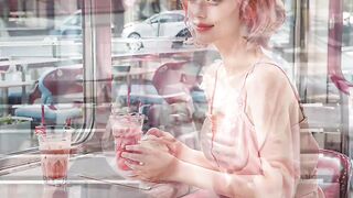 Found a pink bliss at the retro cafe
