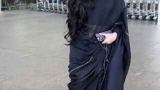 Goth girl slides into a sareeee. Shruti Haasan seen flying out if T2