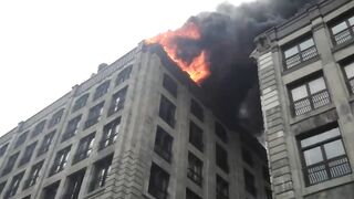 Fire truck smash police cars and BMW