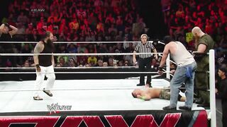 john cena,roman raigns and daen abmrose v.s the wyatt family raw , 2014