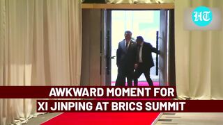Xi Jinping Stands Awkwardly At BRICS Summit After Security 'Catches' Man Behind Him | Watch