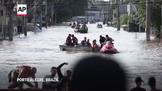 Rescue efforts continue in flooded areas of southern Brazil with at least 90 people confirmed dead.
