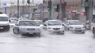 Heavy rains flood roads in Saudi Arabia's Riyadh | AFP