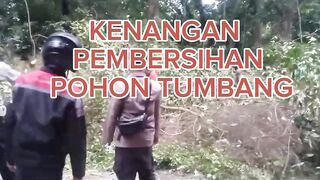 kenangan gotong royong pembersihan pohon tumbang