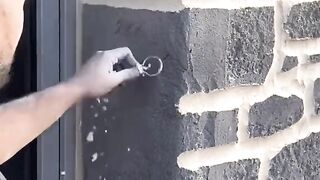 Satisfying rock wall paving |asmr