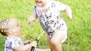 Funny kids and dady