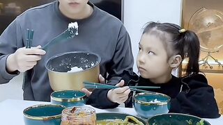 Father Girl: Alright, family dinner night! Let's all sit down and enjoy a nice meal together.