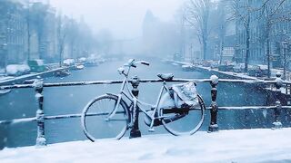 It's snowing outside.