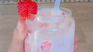 Strawberry sago Drink ASMR