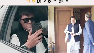 A person wearing Imran Khan's mask is getting into a car, just check the public's reaction