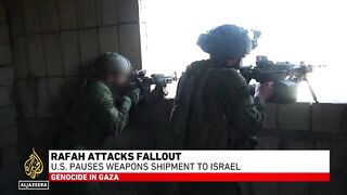 US defense secretary says US paused Israel weapons shipment due to Rafah.