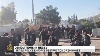 Israel conducts largest demolition of Palestinian homes in years in Negev.