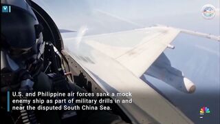 Watch_ U.S. and Philippine air forces sink mock enemy ship during drill.