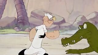 Popeye napping with a Crocodile