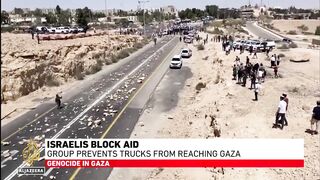 Israeli protesters block aid trucks to Gaza, citing concerns over support for Hamas