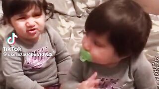 Funny  two baby fight