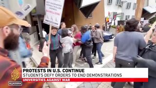 Protests in US continue_ Students defy orders to end demonstrations.