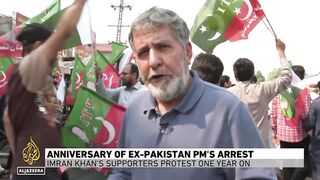 Anniversary of ex-Pakistan PM's arrest_ Imran khan's supporters protest one year on.