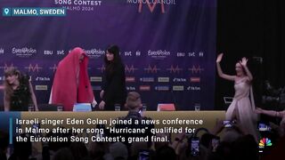 Israel's Eurovision Song Contest competitor says she is 'overwhelmed' at making grand final.