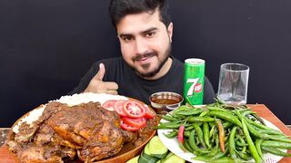 ASMR EATING_CHICKEN CURRY_WHOLE CHICKEN CURRY+GREEN CHILLI+EXTRA GRAVY MUKBANG SHOW