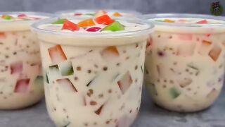 Homemade Dessert for Summer , Simple and Easy to make  Fruity Tapioca Jelly Drink