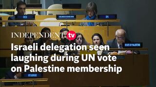Israeli delegation seen laughing during UN vote on Palestine membership