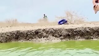The man possesses an astonishing talent for jumping.